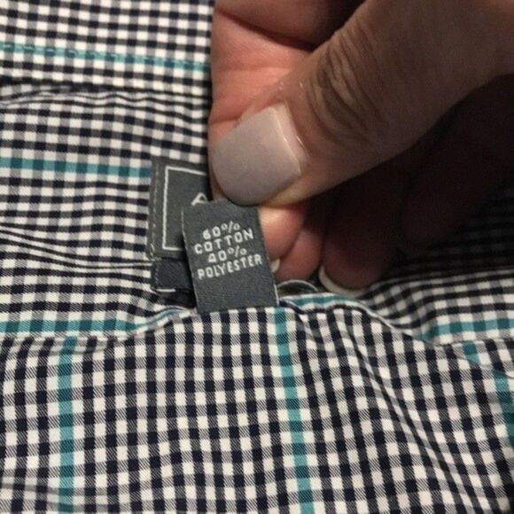 Arrow Slim Fit Men’s Long Sleeve Shirt Size 16-16.5 32/33 Black/White/Blue Check - Picture 7 of 13